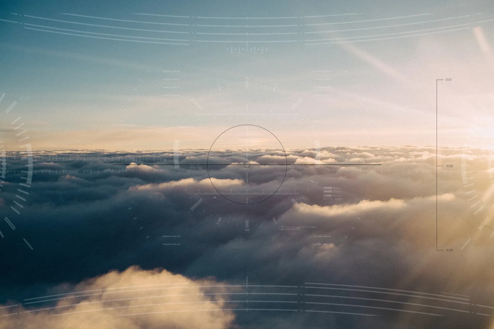 Sunrise above a cloud deck seen from altitude